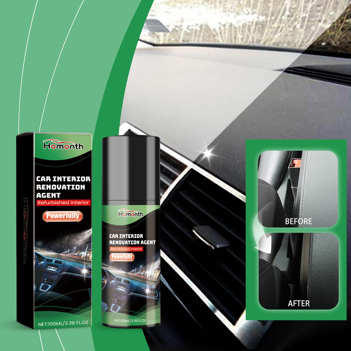 Automotive Interior Cleaner & Protector Spray, 100ml
