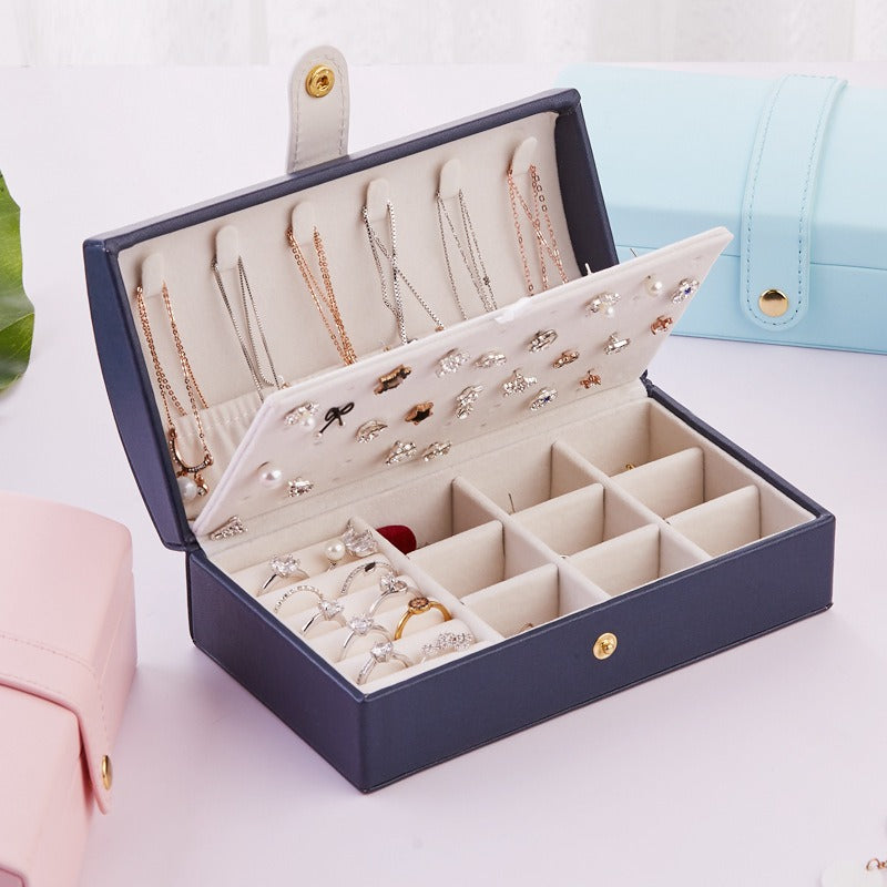 Portable Jewelry Box for Rings, Earrings & Necklaces