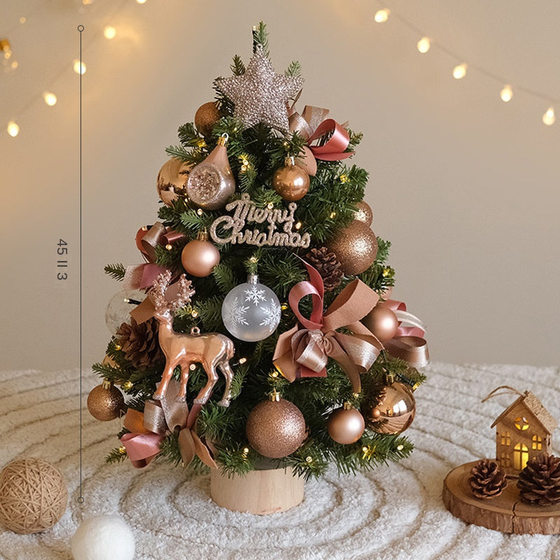 Mini Christmas Tree Set With Warm LED Holiday Decor