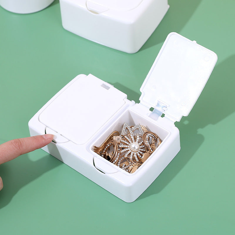 Desktop Cotton Swab Organizer with Pop-Up Dispenser