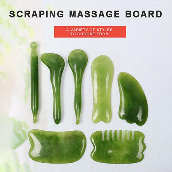 Jade Gua Sha Massage Set — Lymphatic Drainage & Facial
