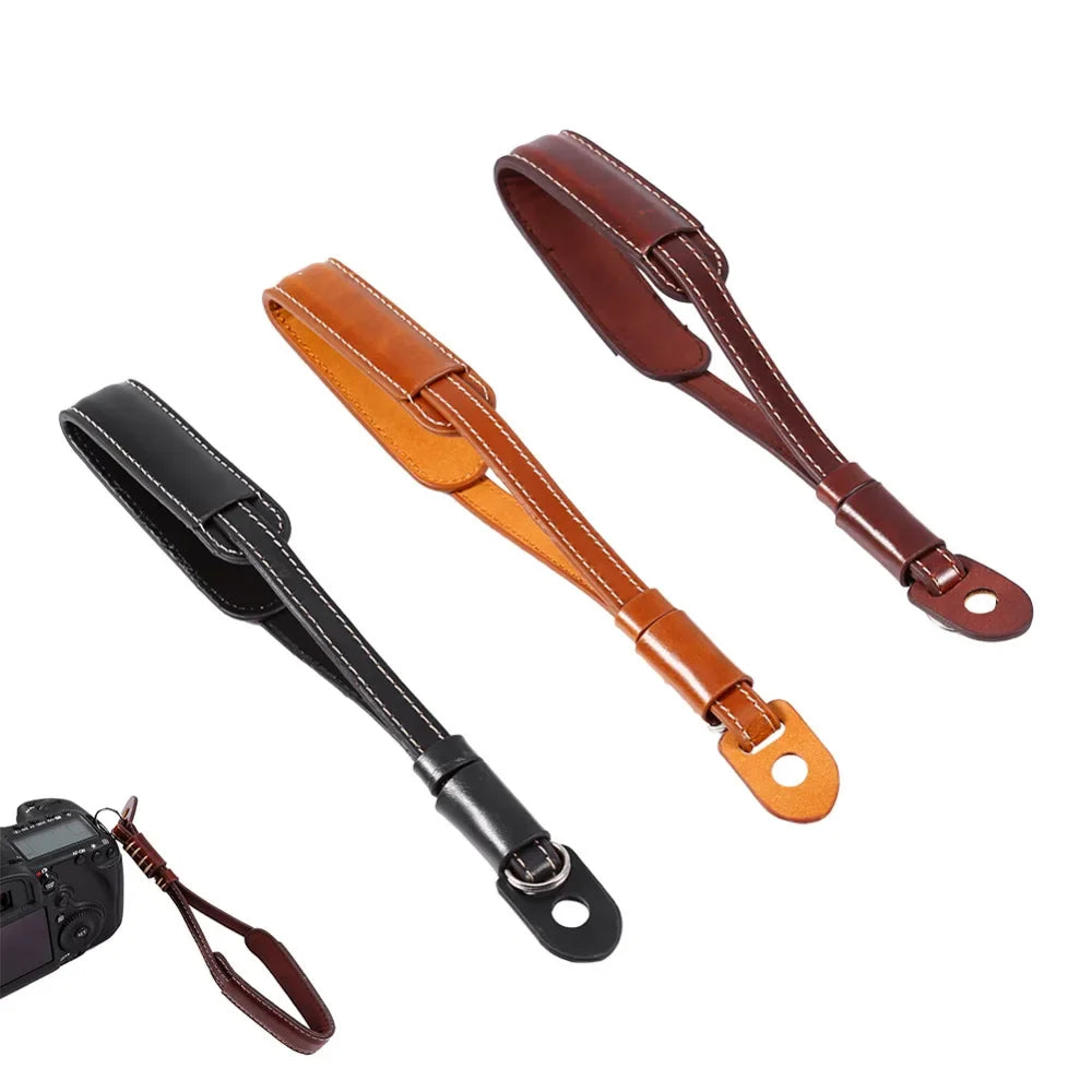 PU Leather Camera Wrist Strap for DSLR & Mirrorless
