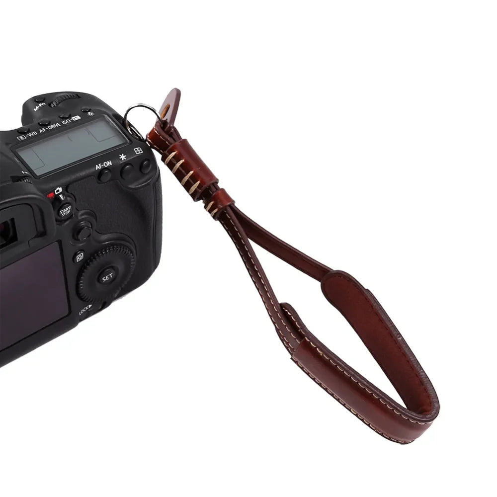 PU Leather Camera Wrist Strap for DSLR & Mirrorless
