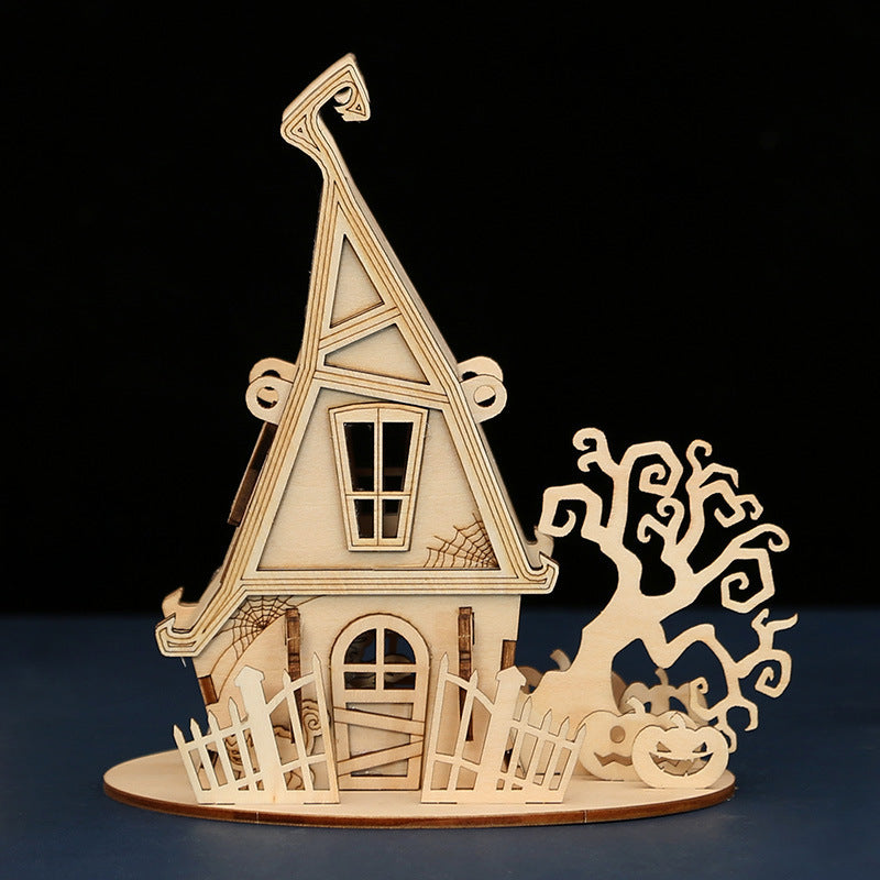 Halloween Wooden Puzzle House: Screen-Free Family Decor