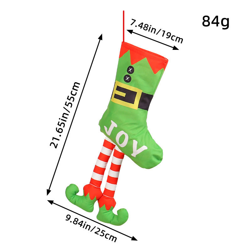 Long-Legged Elf Christmas Stockings for Playful Decor