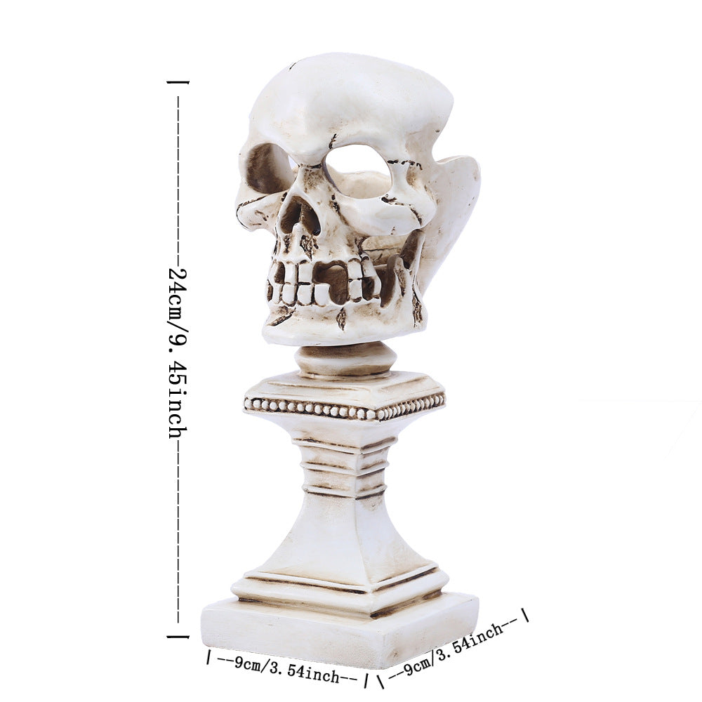 Three-Dimensional Skull Candle Holder for Gothic Decor