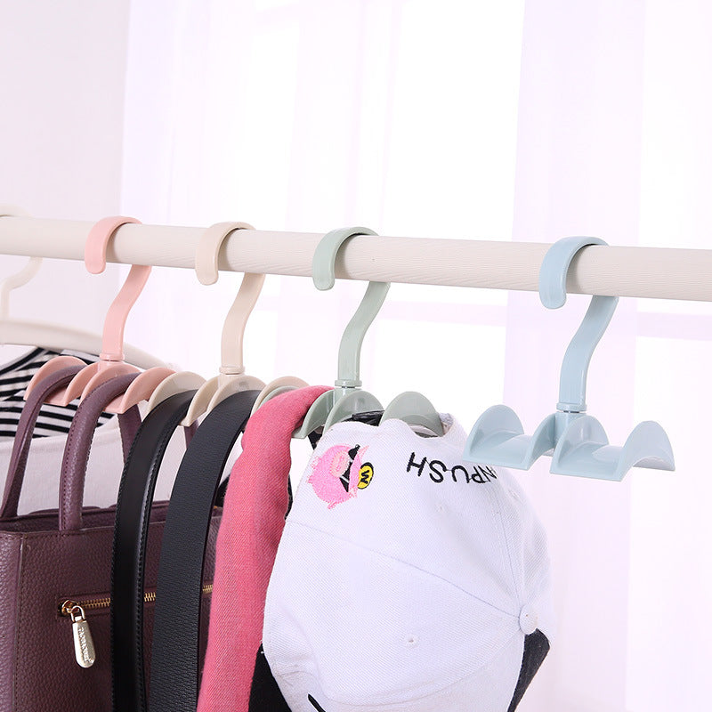 Rotatable Closet Rail Hook for Bags, Belts and Scarves