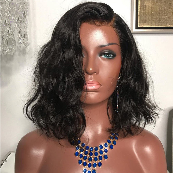 Lace Front Bob Wig With Instant Natural Wavy Style