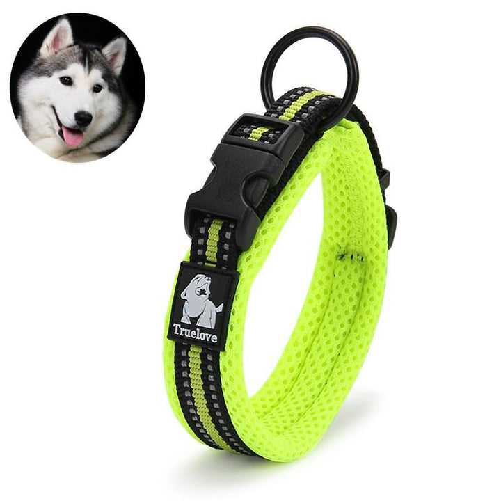 Adjustable Reflective Mesh Dog Collar for Night Walks