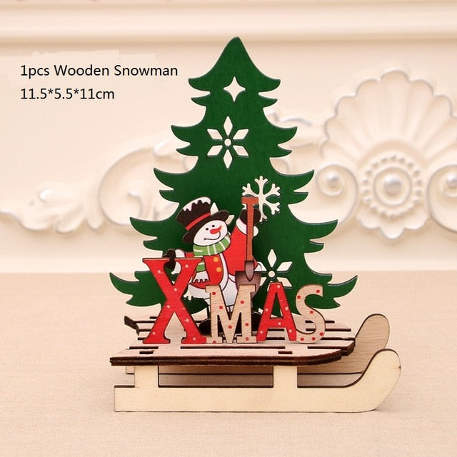 Wooden Christmas Sled Ornaments for Festive Tables