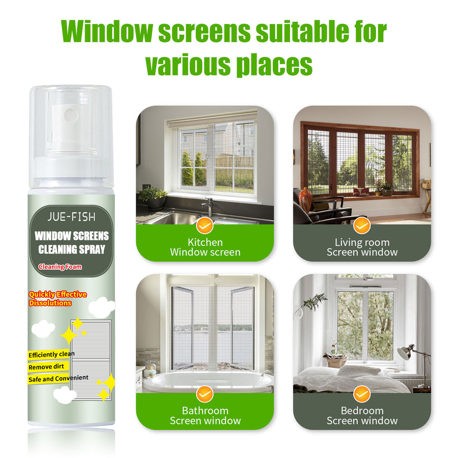 Window Cleaning Foam Spray for Streak-Free Glass & Screens