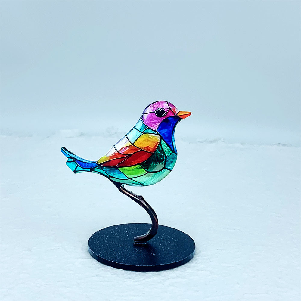 Bird Sculpture Decor – Colorful Nature Tabletop Accent