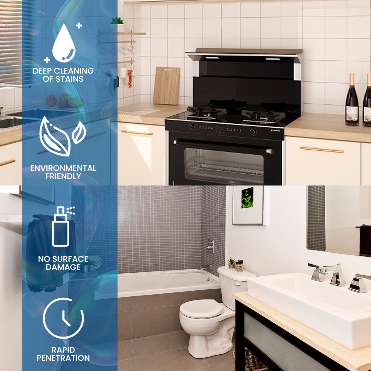 Multi-Purpose Foam Cleaner Set for Tough Kitchen Grease