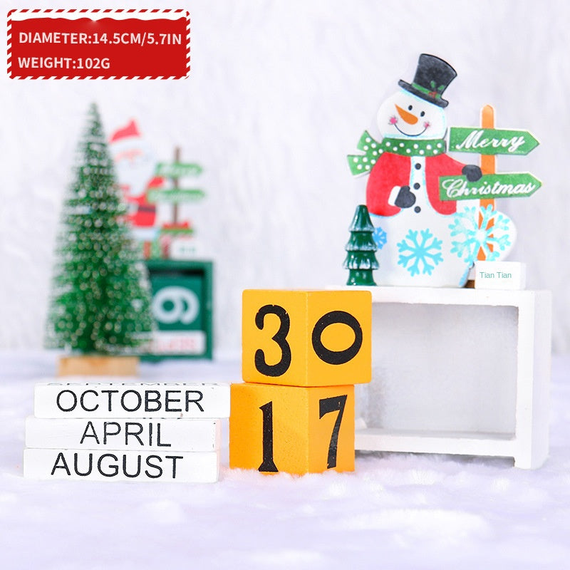 3D Wooden Christmas Calendar for Festive Desktop Decor