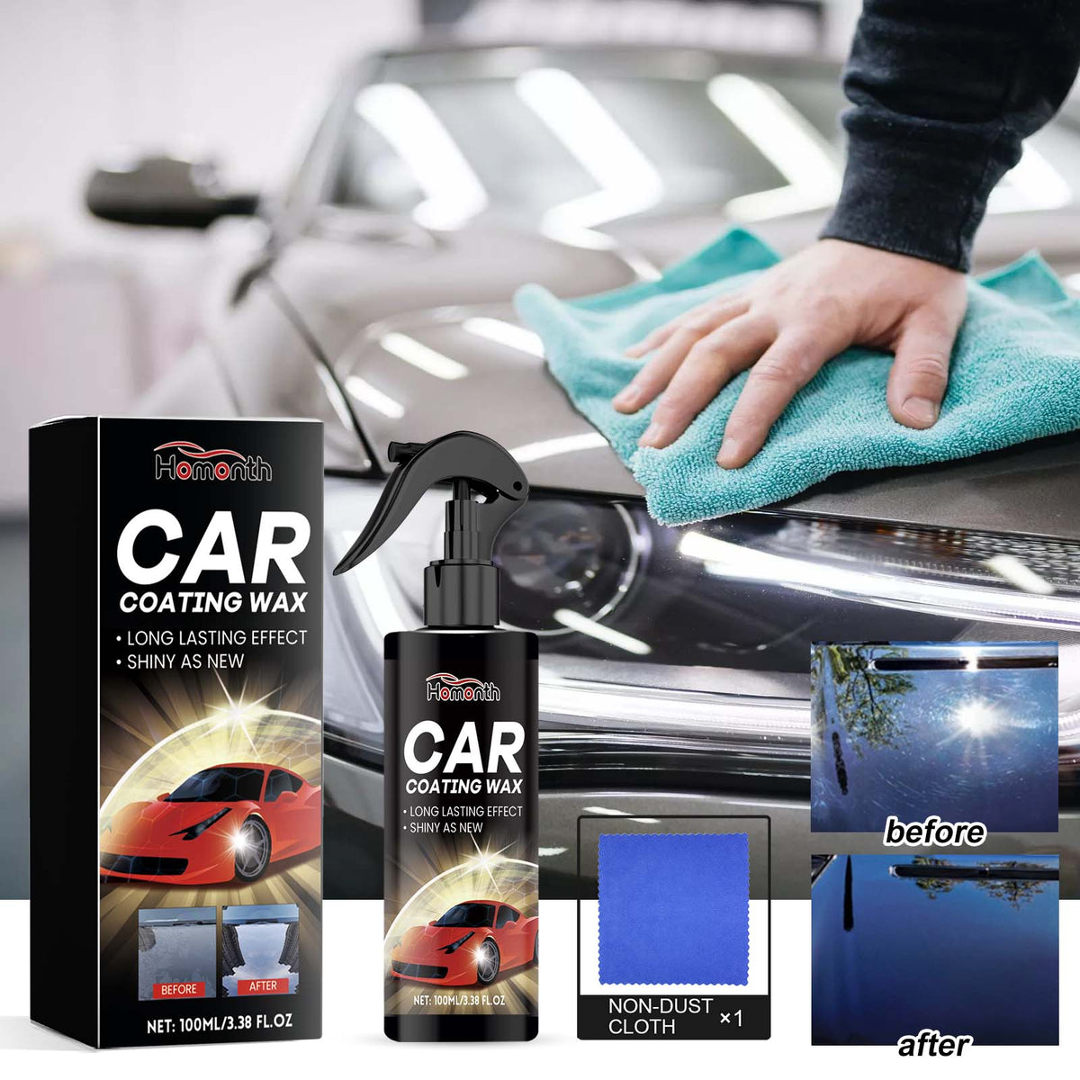 Car Coating Wax Spray for Long-Lasting Exterior Shine