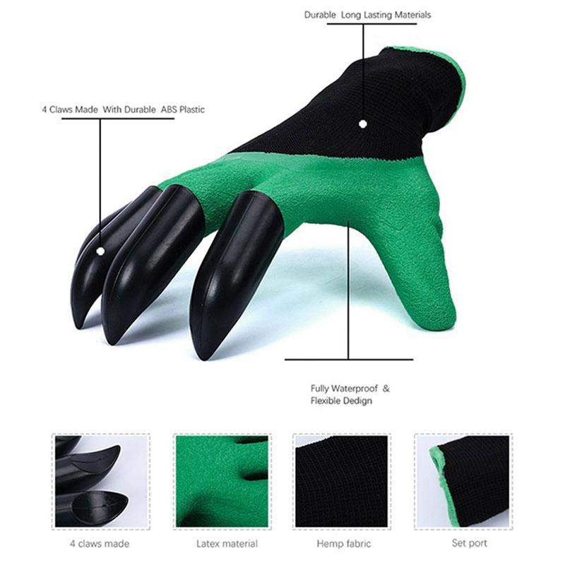 Garden Gloves with Fingertip Claws for Digging and Planting