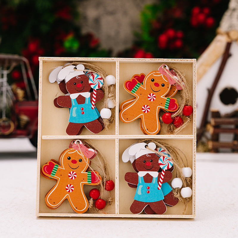 Wooden Christmas Tree Ornaments for Whimsical Cheer