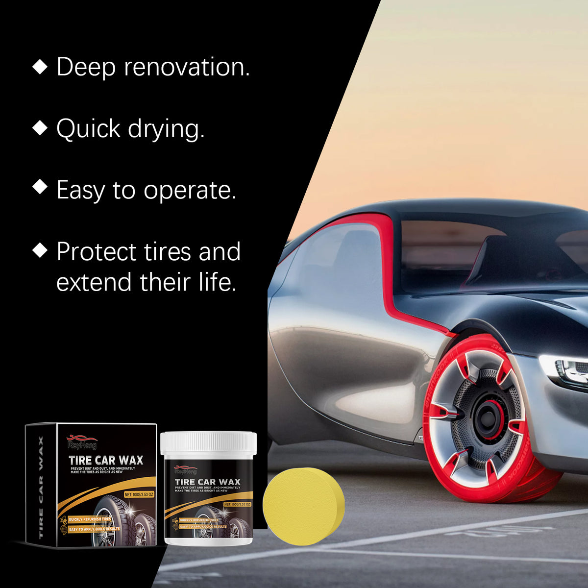 Tire Shine Paste for Quick, Easy Tire Renewal Results