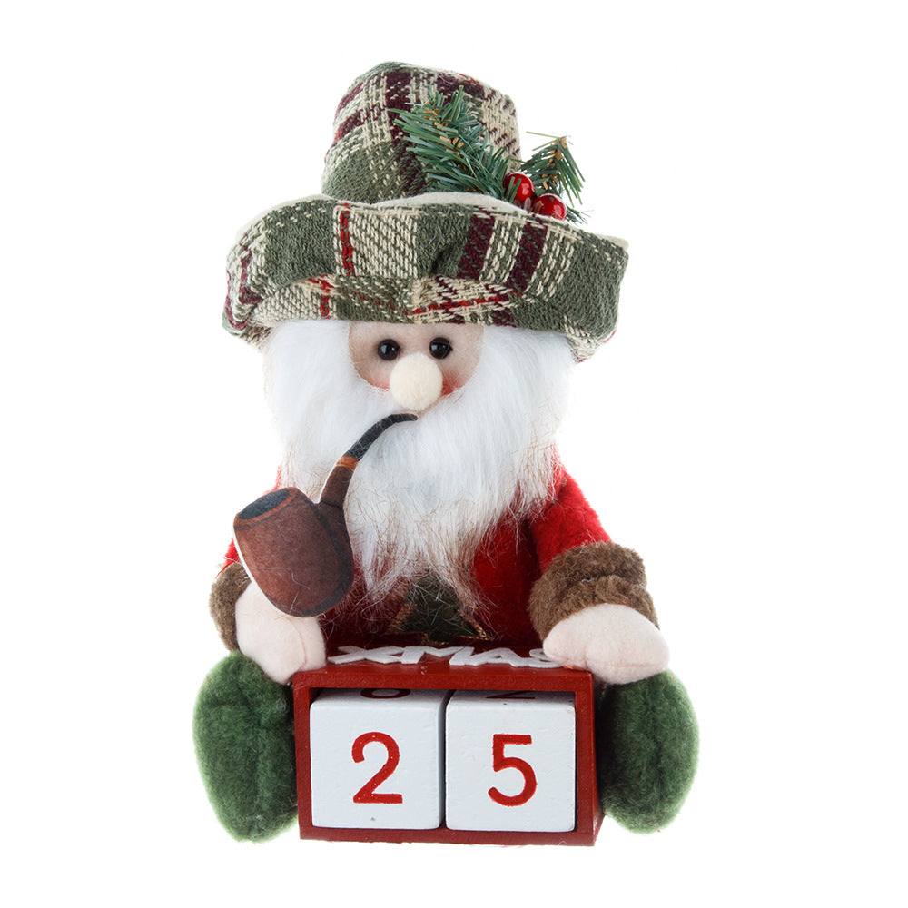 Christmas Calendar Snowman & Old Man Tabletop Decor
