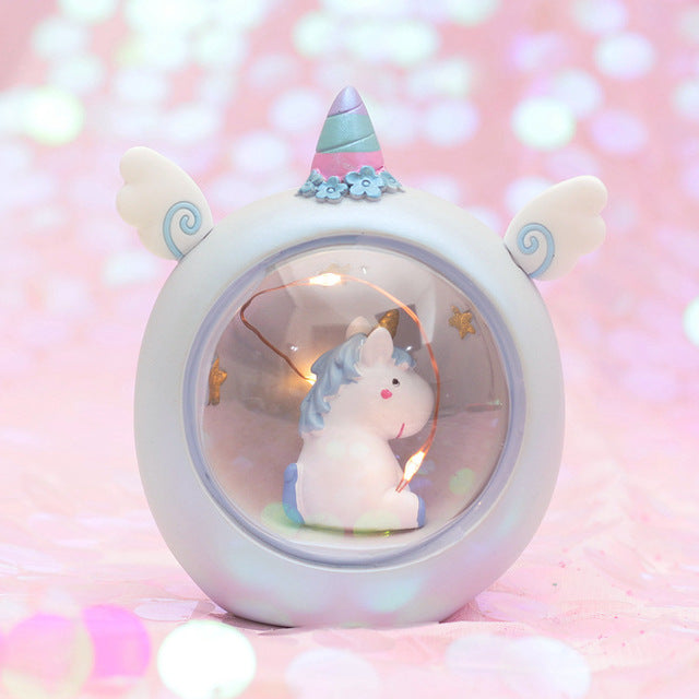 Unicorn Night Light for Kids Room, Battery Powered Lamp