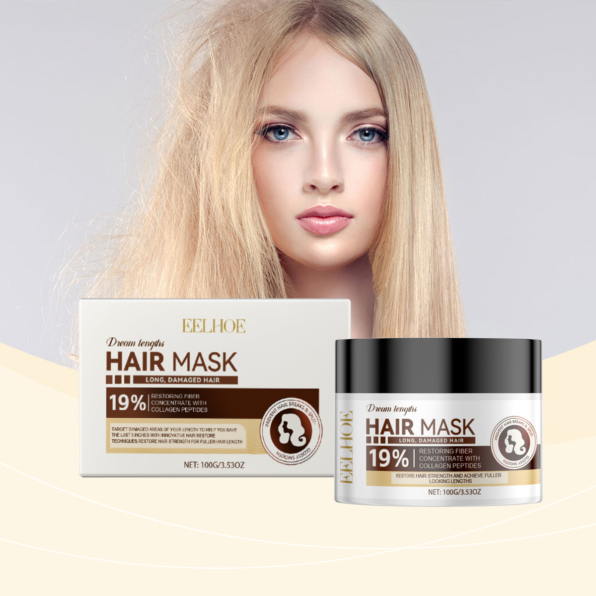 Leave-In Hair Mask for Heat Protection and Frizz