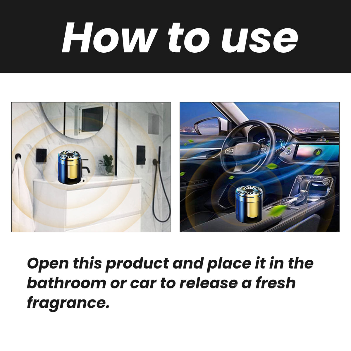 Portable Bathroom Ventilator for Quiet Fresh Fragrance