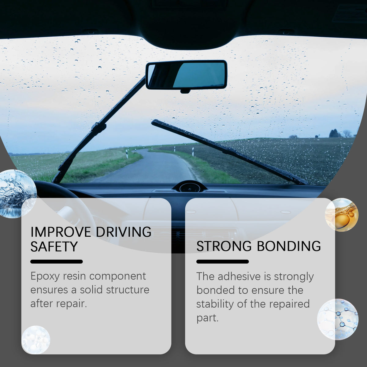 Windshield Crack Repair Kit for Strong Glass Bonds