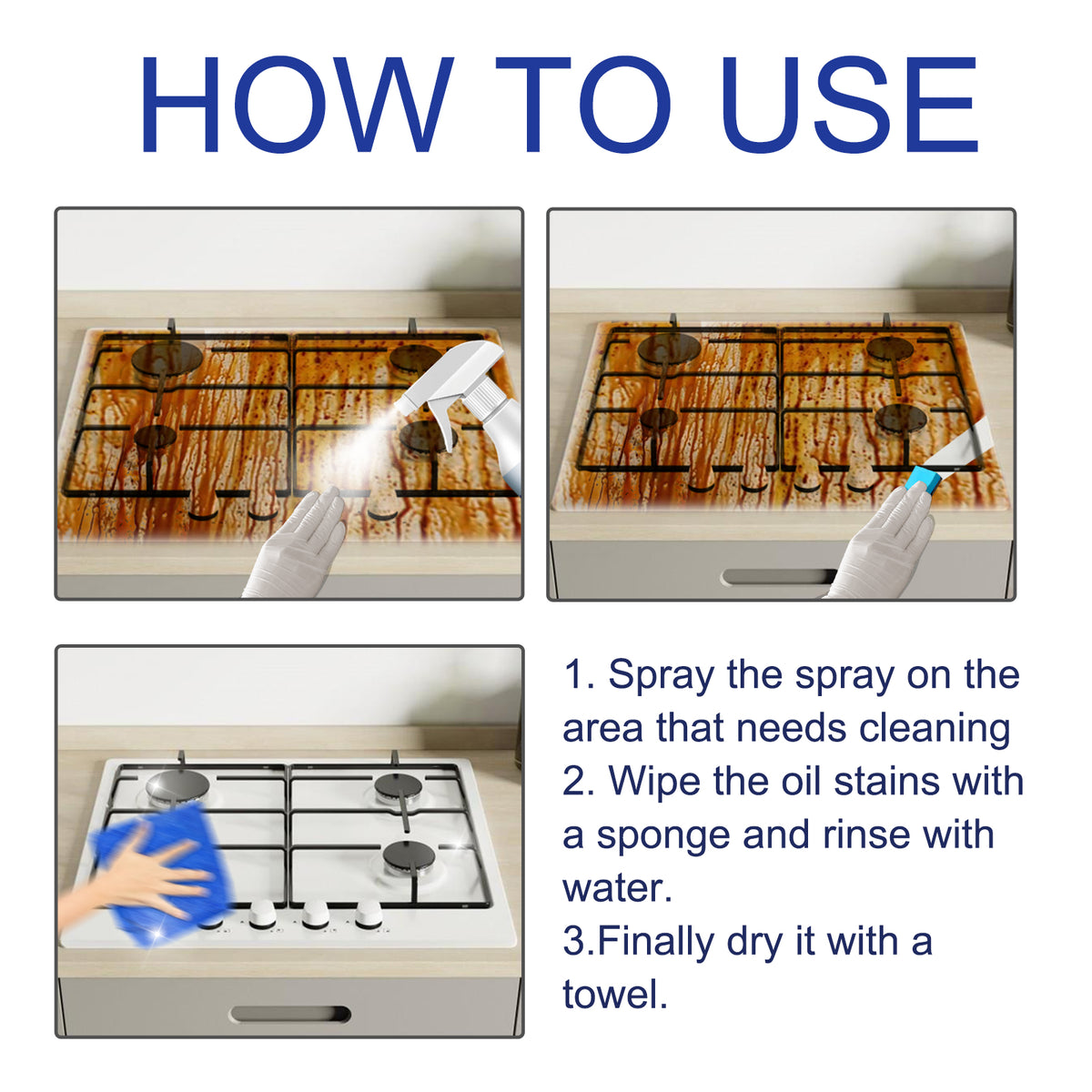 Kitchen Cleaner Spray for Heavy Kitchen Grease Removal