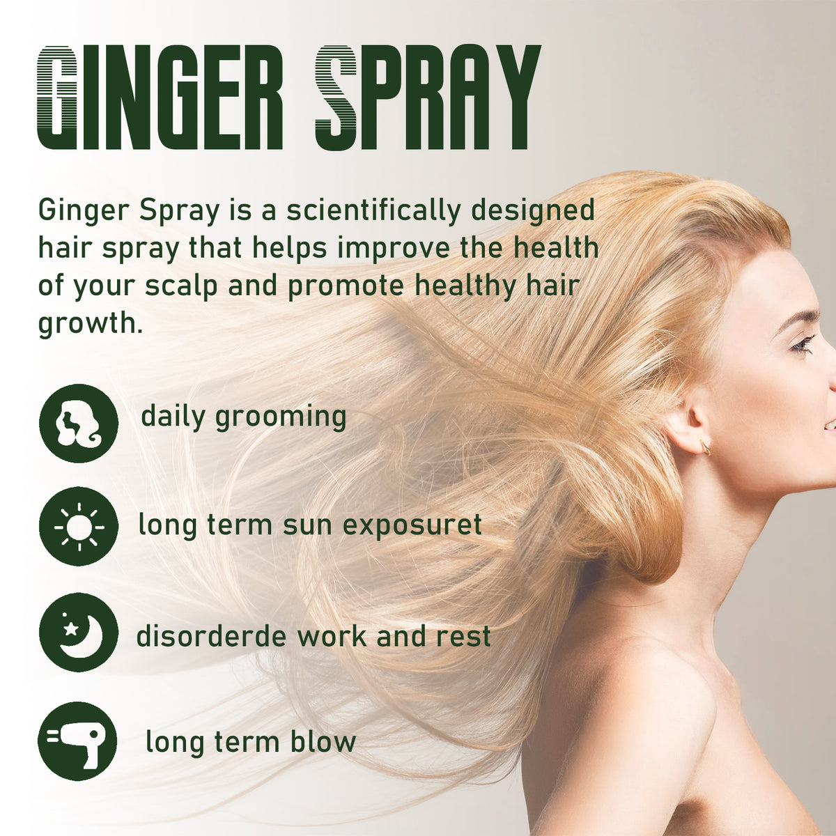 Ginger Hair Spray for Hydrated, Stronger-Looking Hair
