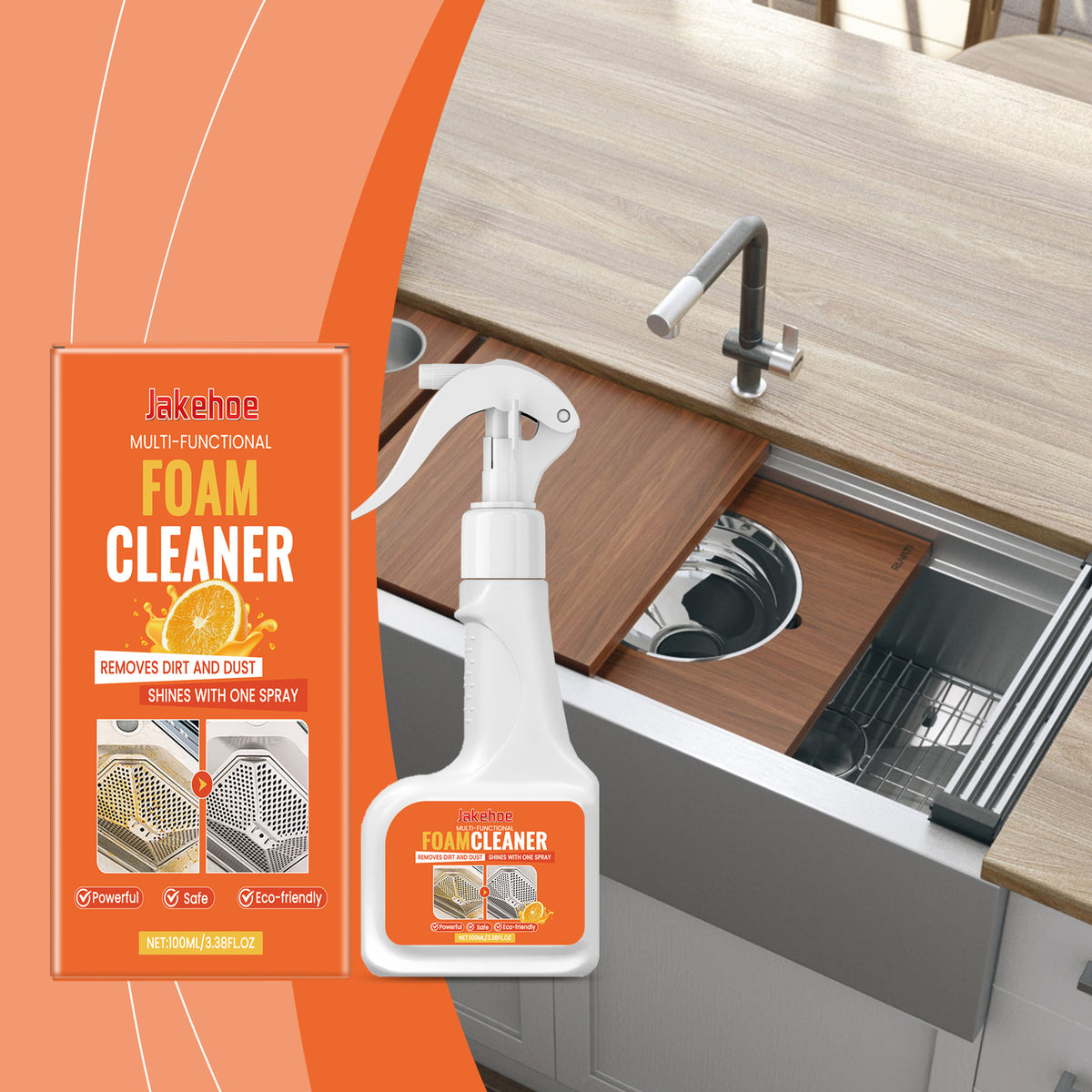 Multi-Purpose Foam Cleaner for Grease-Free Surface Shine