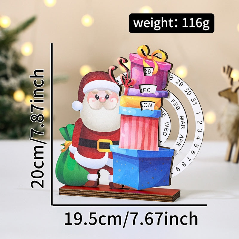 Christmas Countdown Calendar Wooden Holiday Decor