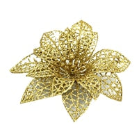 Sparkling Poinsettia Christmas Tree Ornaments Collection