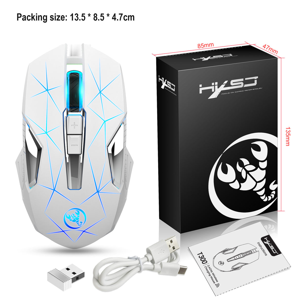 Wireless 2.4G RGB Mouse with 7-Colour Backlight