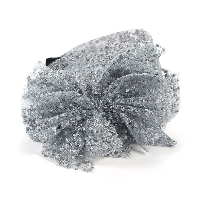 Oversized Floral Lace Bow Headband for Instant Style