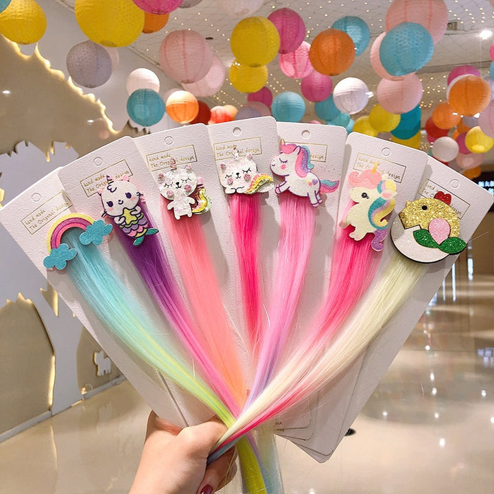 Kids Hair Clips for Colorful Rainbow Party Hairstyles