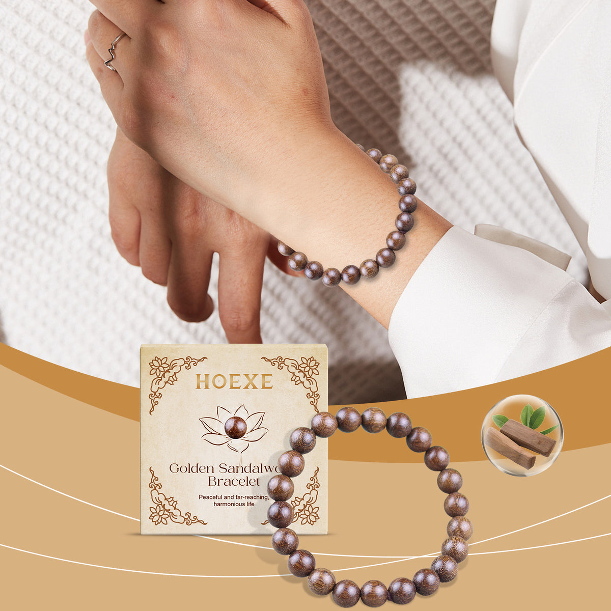 Sandalwood Bead Bracelet for Peaceful Everyday Style