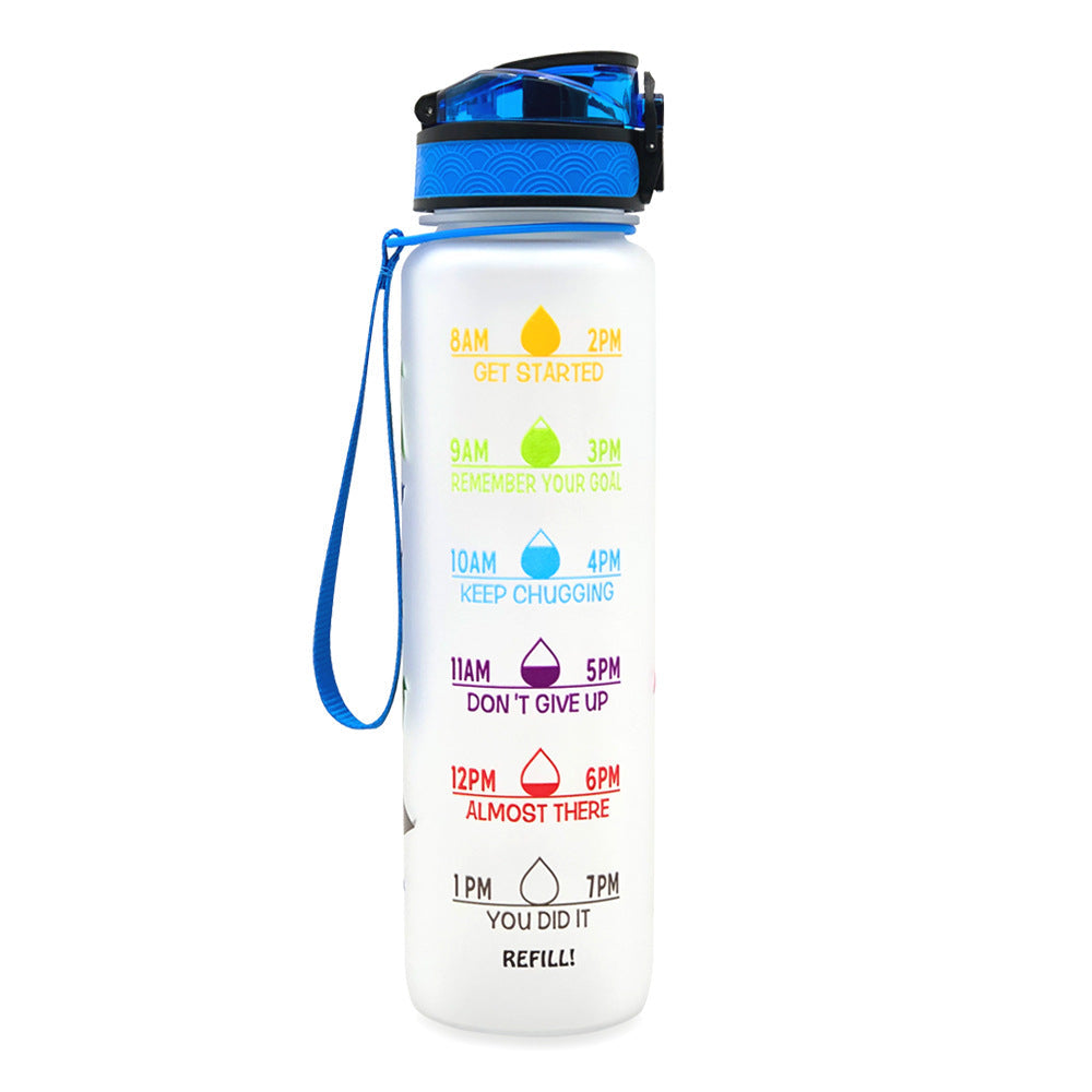 1L Water Bottle with Time Markers for Daily Hydration