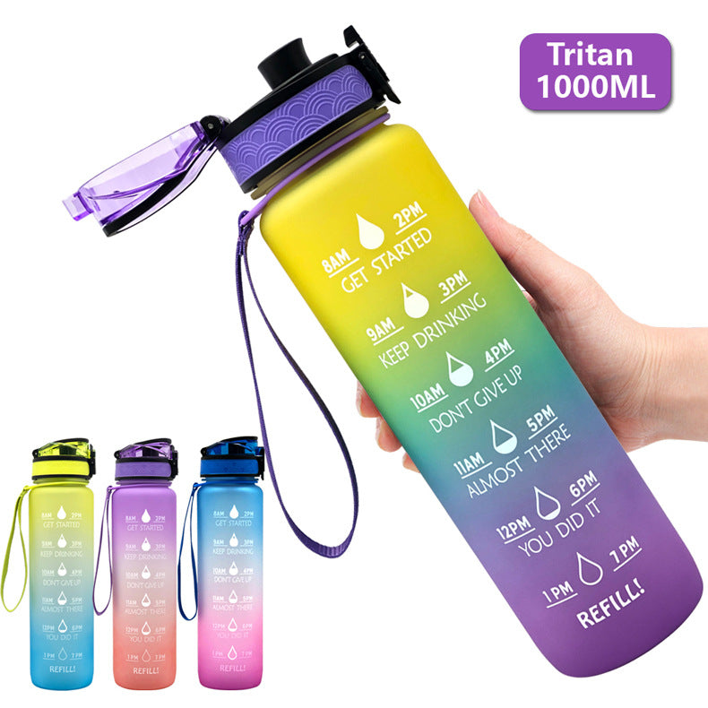 1L Water Bottle with Time Markers for Daily Hydration