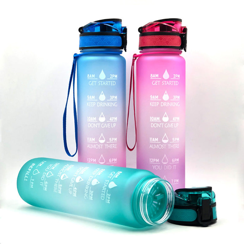 1L Water Bottle with Time Markers for Daily Hydration