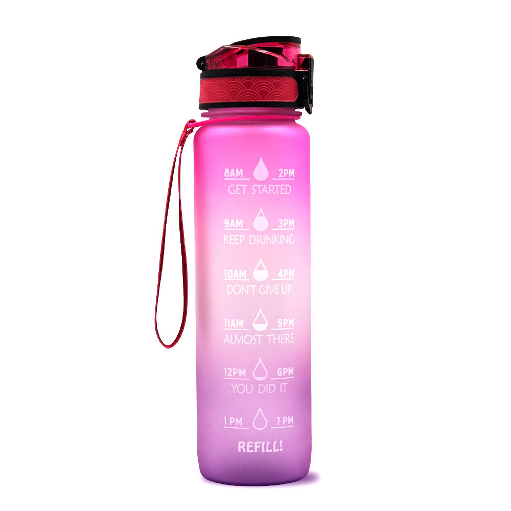 1L Water Bottle with Time Markers for Daily Hydration