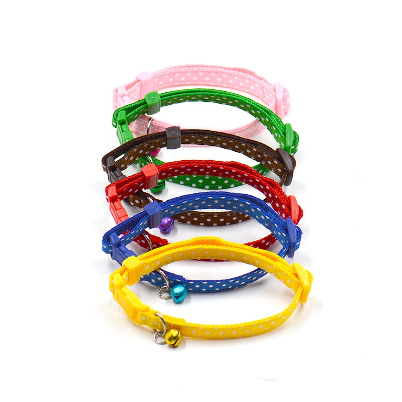 Adjustable Cat Collar with Bell for Small Pets, 6 Colors