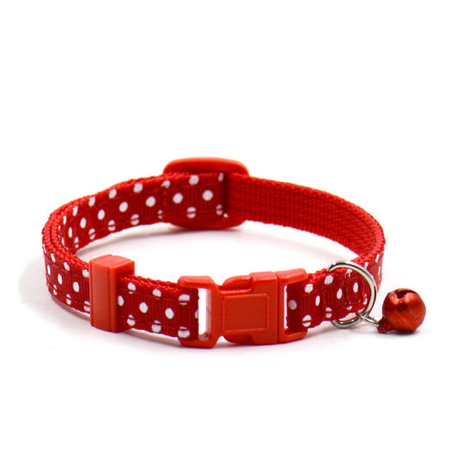 Adjustable Cat Collar with Bell for Small Pets, 6 Colors