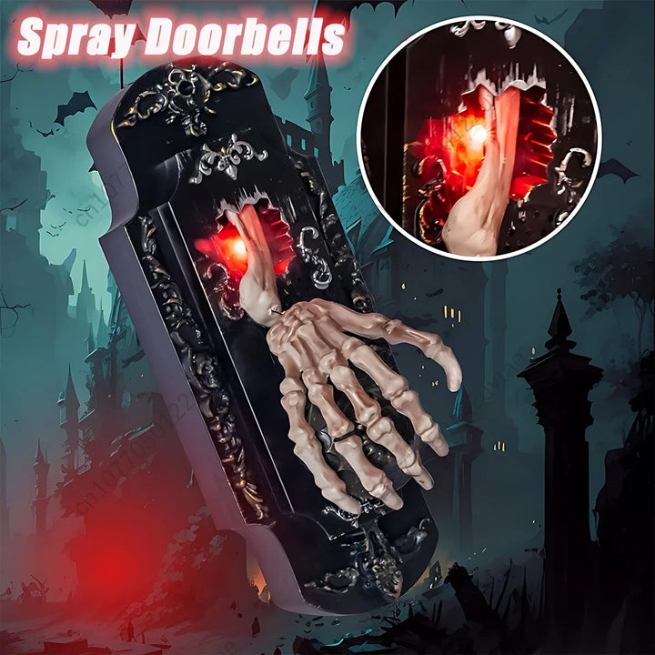 Halloween Touch Doorbell With Illuminated Skeletal Hand