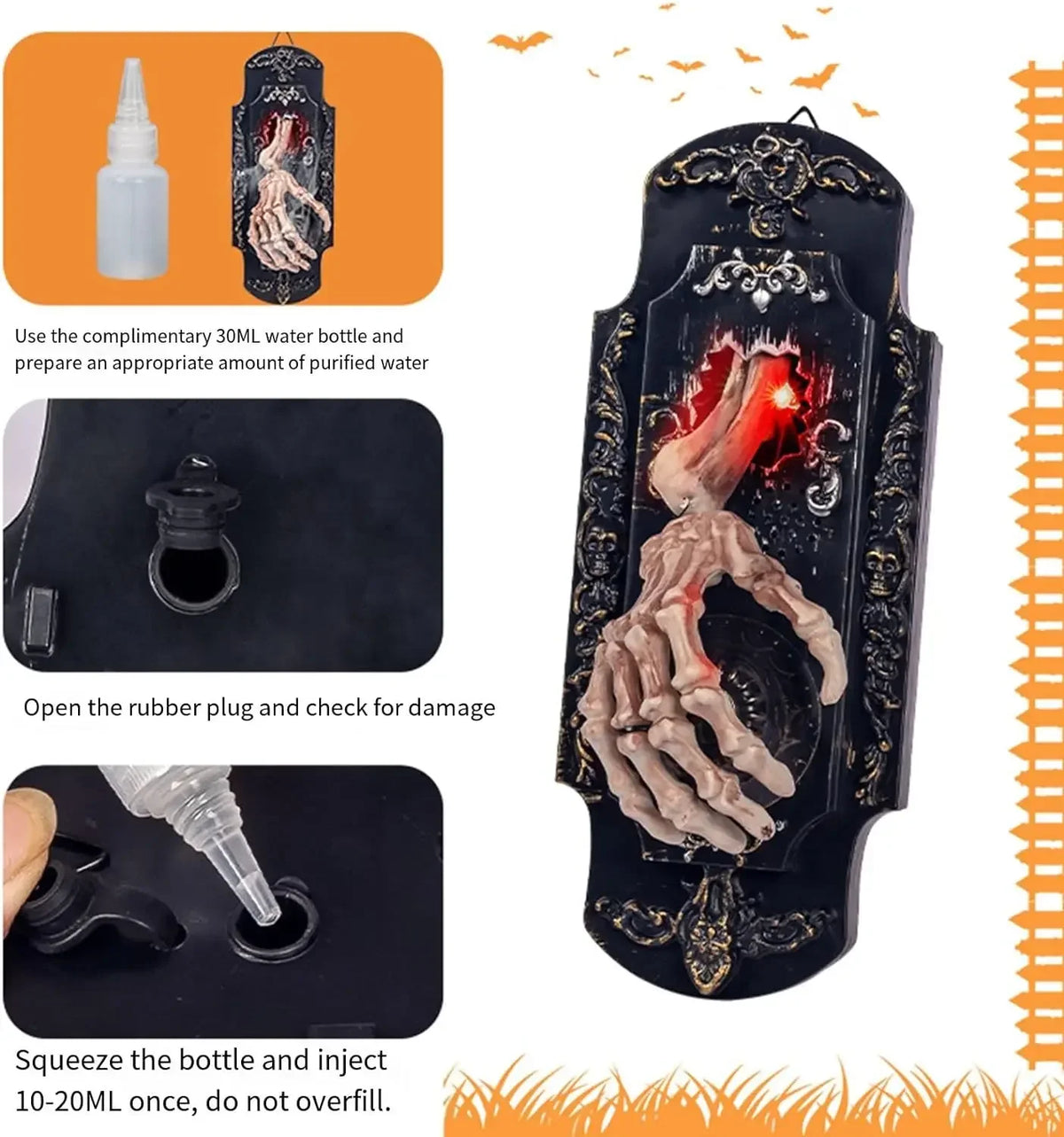 Halloween Touch Doorbell With Illuminated Skeletal Hand