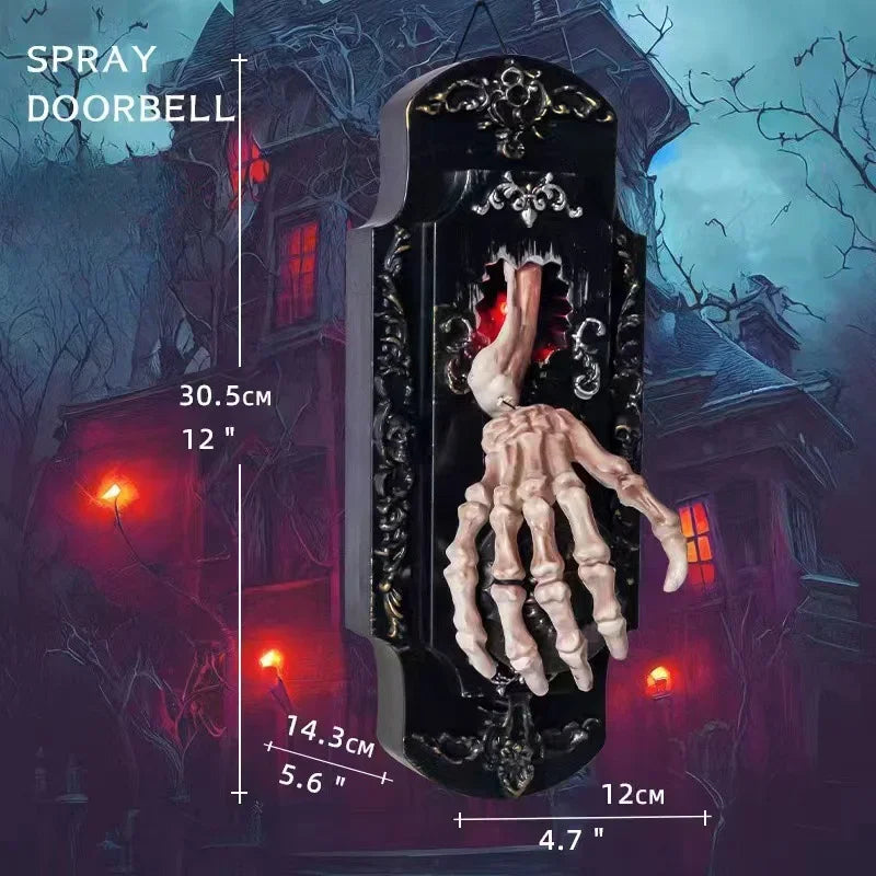 Halloween Touch Doorbell With Illuminated Skeletal Hand