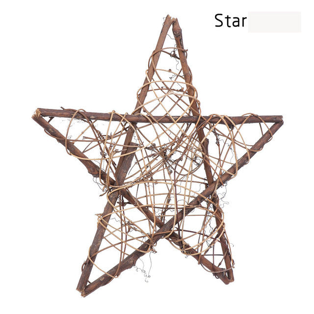 Rattan Christmas Wreath Set for Rustic Holiday Decor