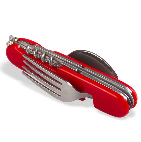 4-in-1 Folding Camping Cutlery Set with Bottle Opener