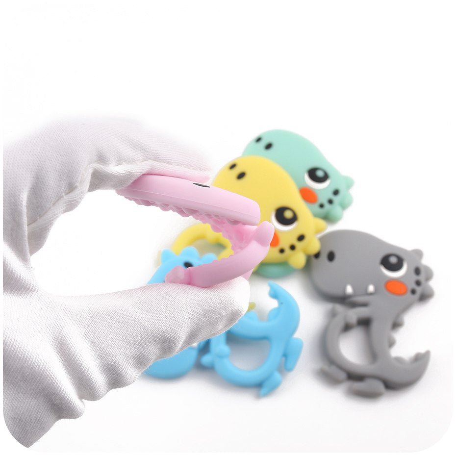Silicone Dinosaur Teether for Easy Little-Hand Grip