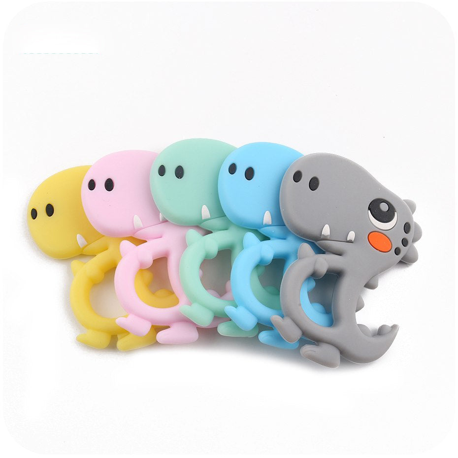 Silicone Dinosaur Teether for Easy Little-Hand Grip