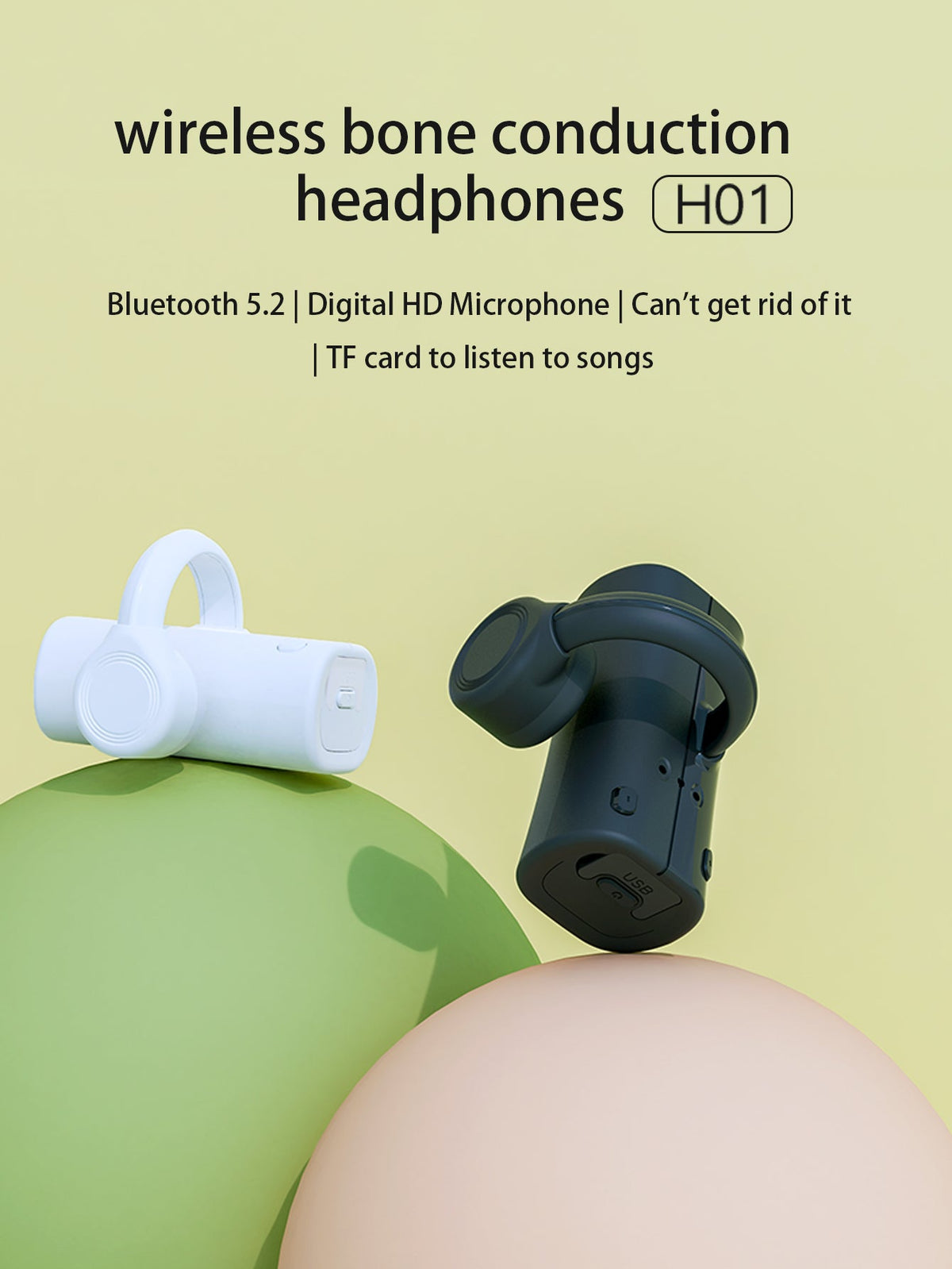 Single-Ear Bone Conduction Headset for Sports & Gaming
